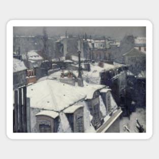 Rooftops in the Snow (snow effect) by Gustave Caillebotte Magnet